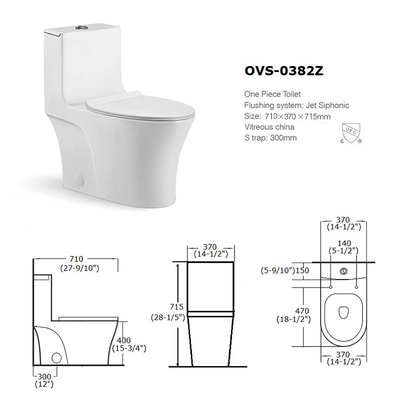 Керамический цельный туалет 1,6 чистки собственной личности туалета застекленный поверхностный вытянутый Gpf