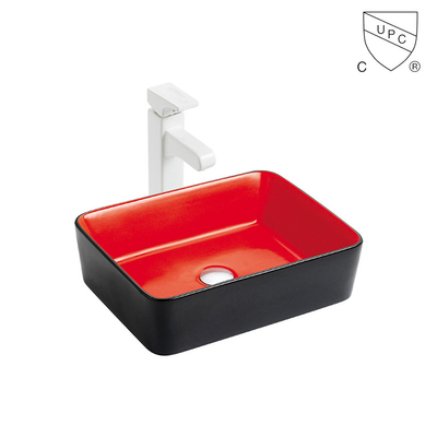 Красный коммерчески раковины Bathroom столешницы общего назначения керамический и черный таз мытья
