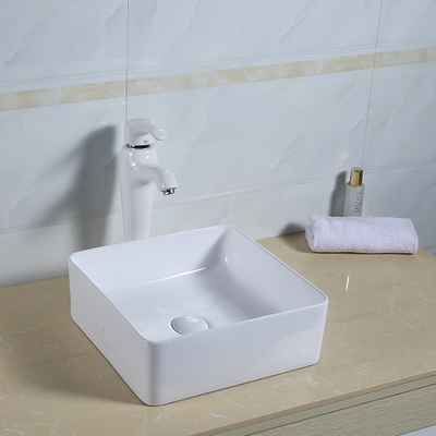 Ультратонкий встречный верхний таз мытья фарфора формы раковины Bathroom квадратный