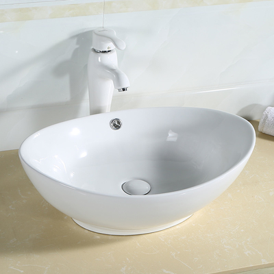 Устойчивый нагреть встречную верхнюю раковину Bathroom откалывая форму таза мытья царапины овальную