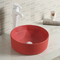 Ровная керамическая круглая раковина Bathroom над тазом мытья встречной столешницы оранжевым
