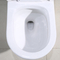 Белые Bathrooms туалеты определяют полный вытянутый обойденный цельный шар туалета переливают через сифон