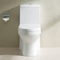 Белые Bathrooms туалеты определяют полный вытянутый обойденный цельный шар туалета переливают через сифон